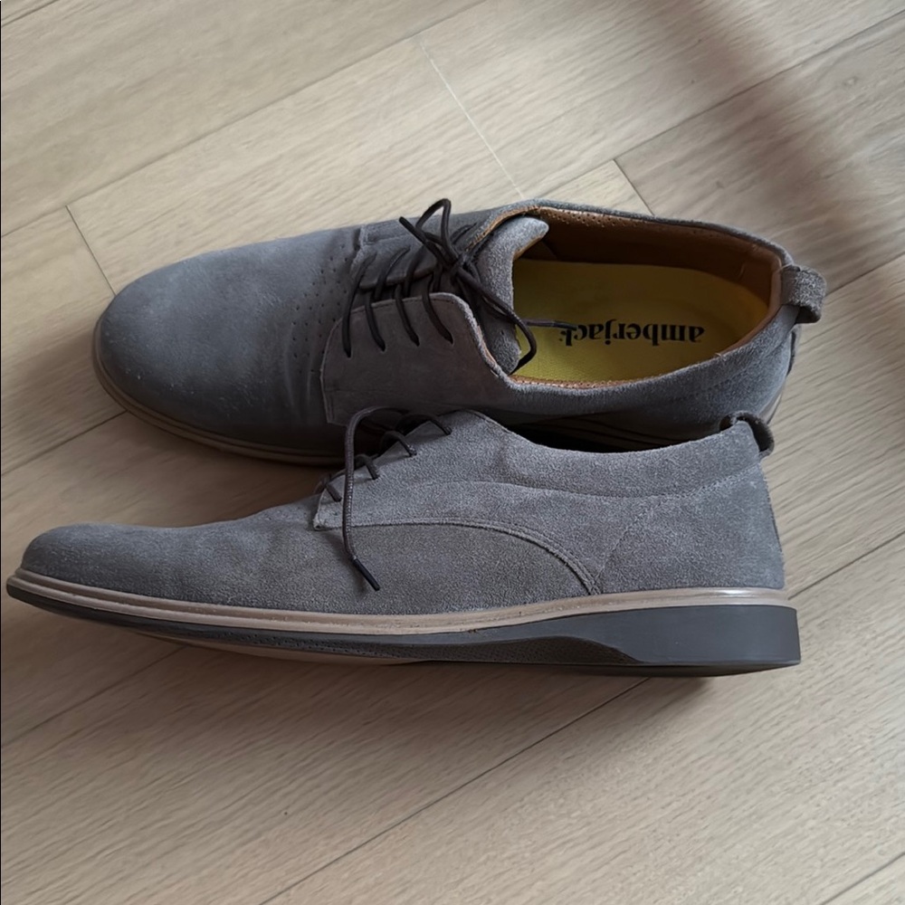 Gray Suede Oxford Derby Shoes